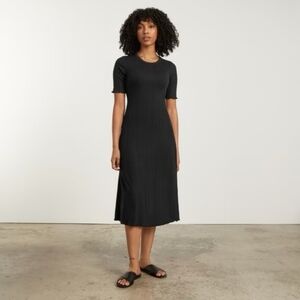 Everlane The Open Back Rib Dress Black Medium